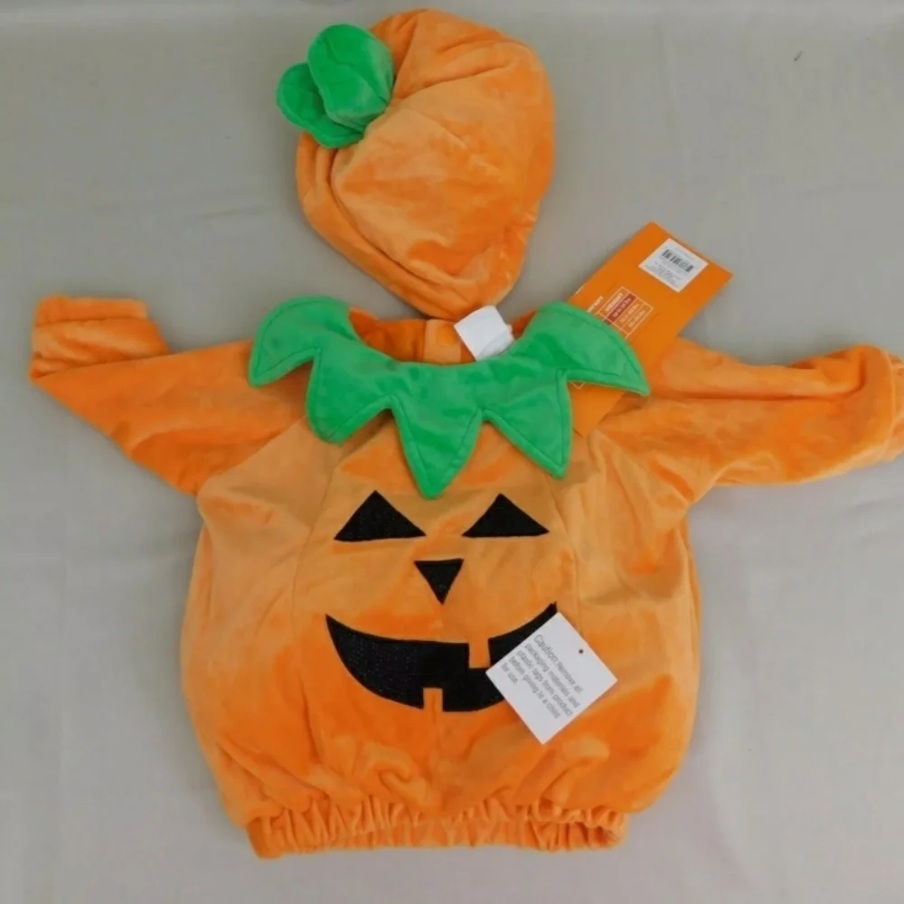 NWT Hyde & Eek Infant Baby Pumpkin Jack-O-Lantern Halloween Costume w/ Hat NEW